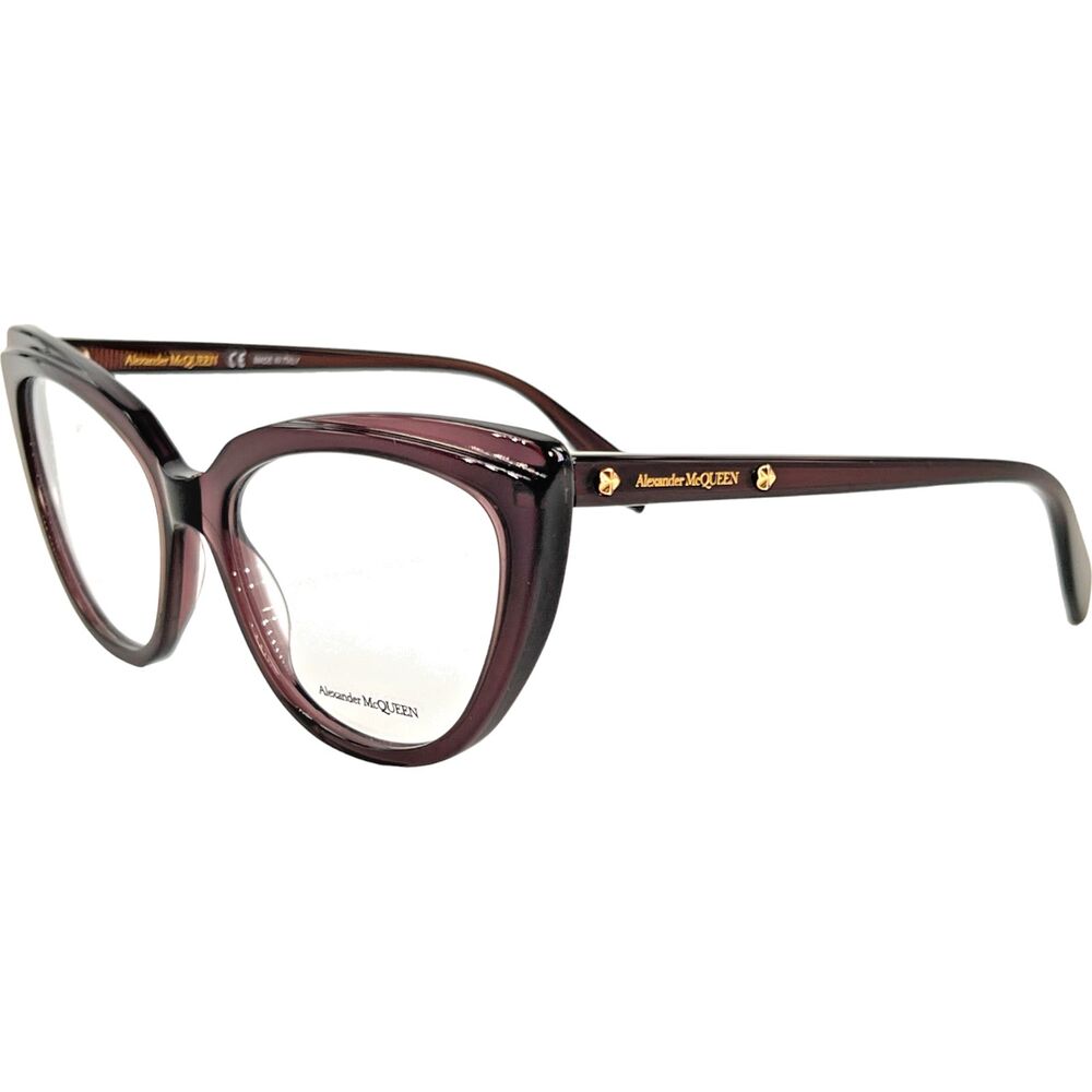 Alexander McQueen AM0253O Womens Eyeglass Frame 003 Violet Trans
